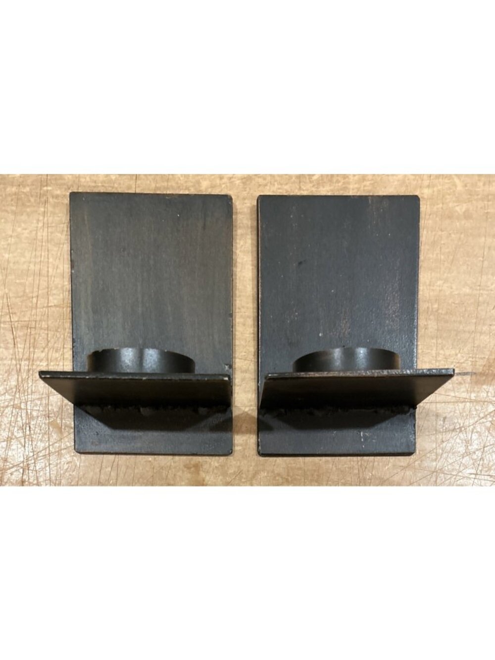 Pair of Cast Bronze Metal Wall Mounted Votive Candle Holder Sconces Vintage Y2K